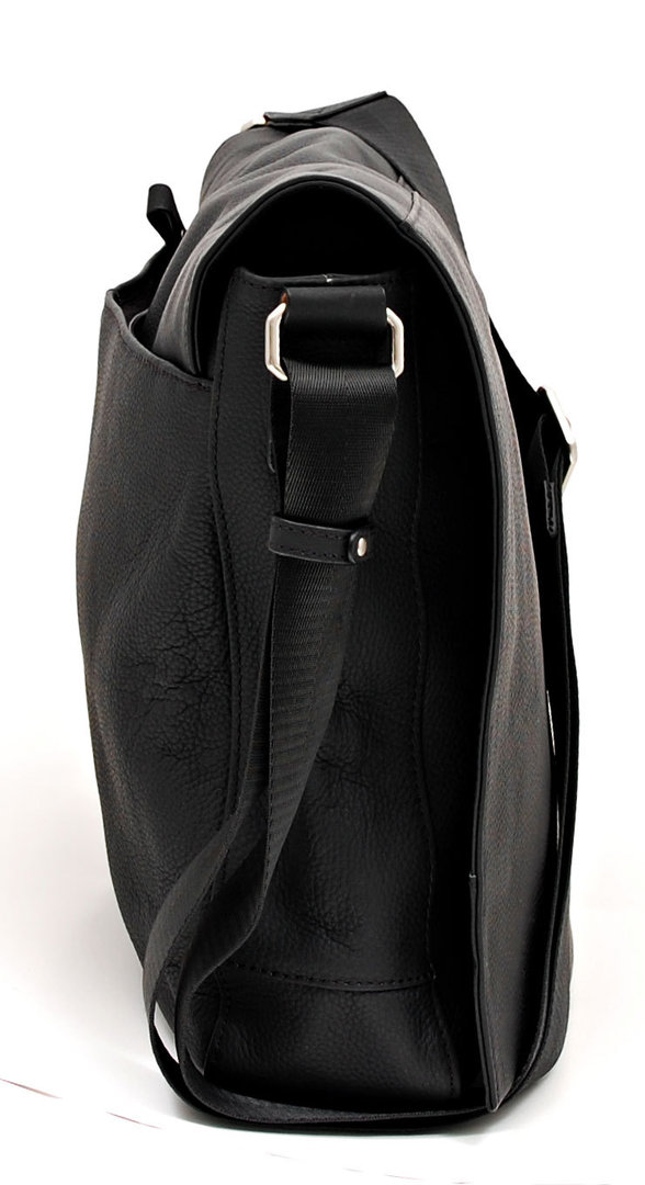 Bovari echt Leder Messenger Bag Model Metz - schwarz/black - Limited Premium Edition